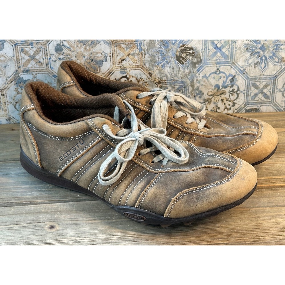 Bed Stu Cliff Leather Distressed Low Top Sneakers Mens 9 Brown